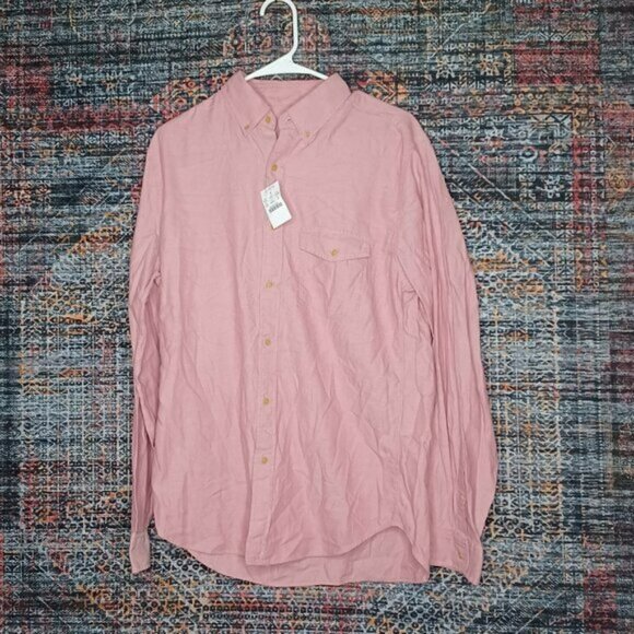 JCREW mens red an white woven button down shirt M 32888 NWT - Picture 1 of 4